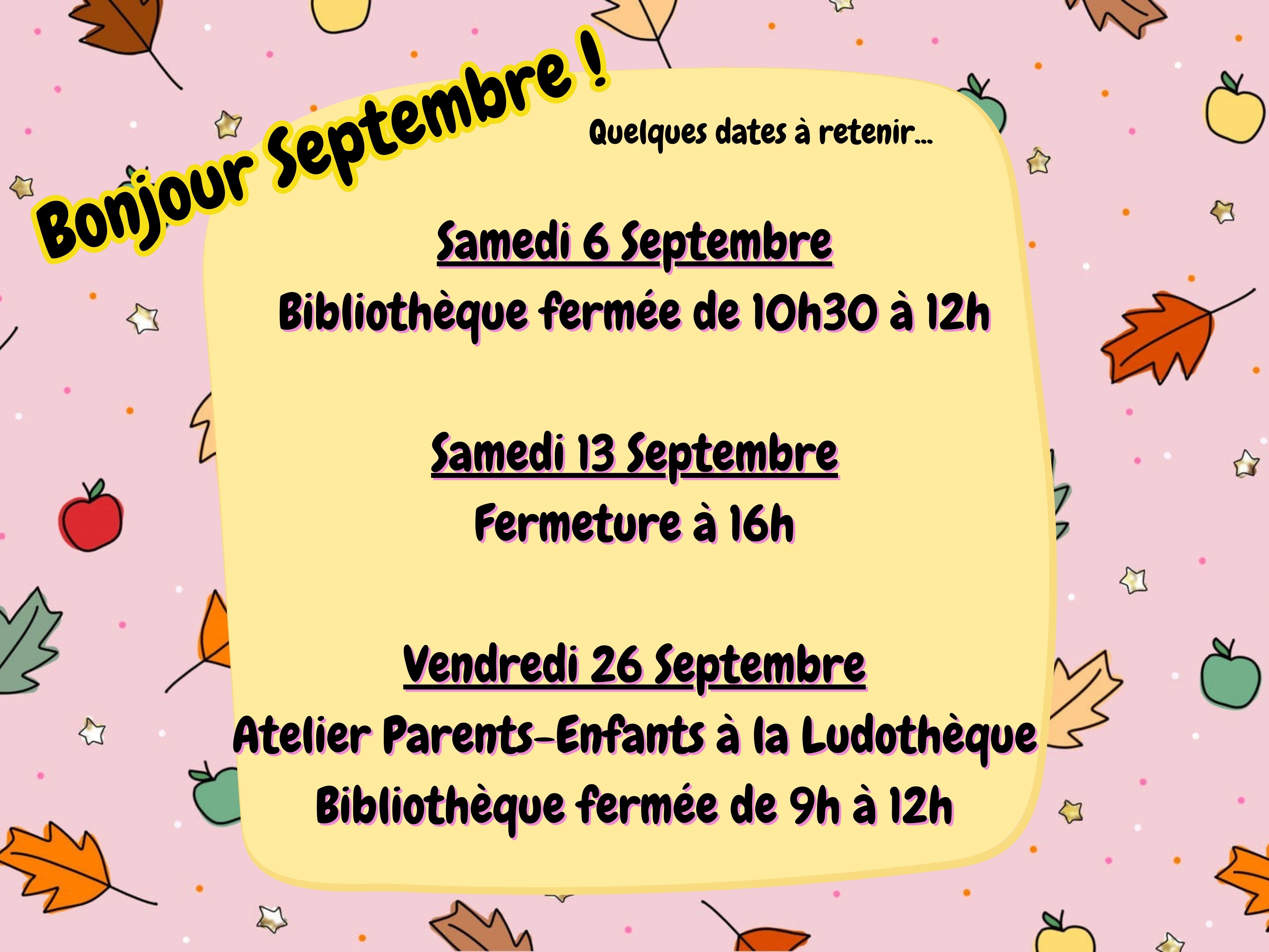 Bonjour Septembre 